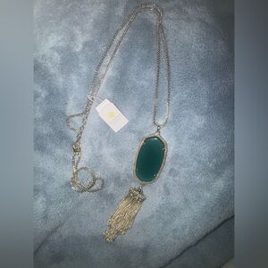 Long green Kendra Scott pendant necklace
